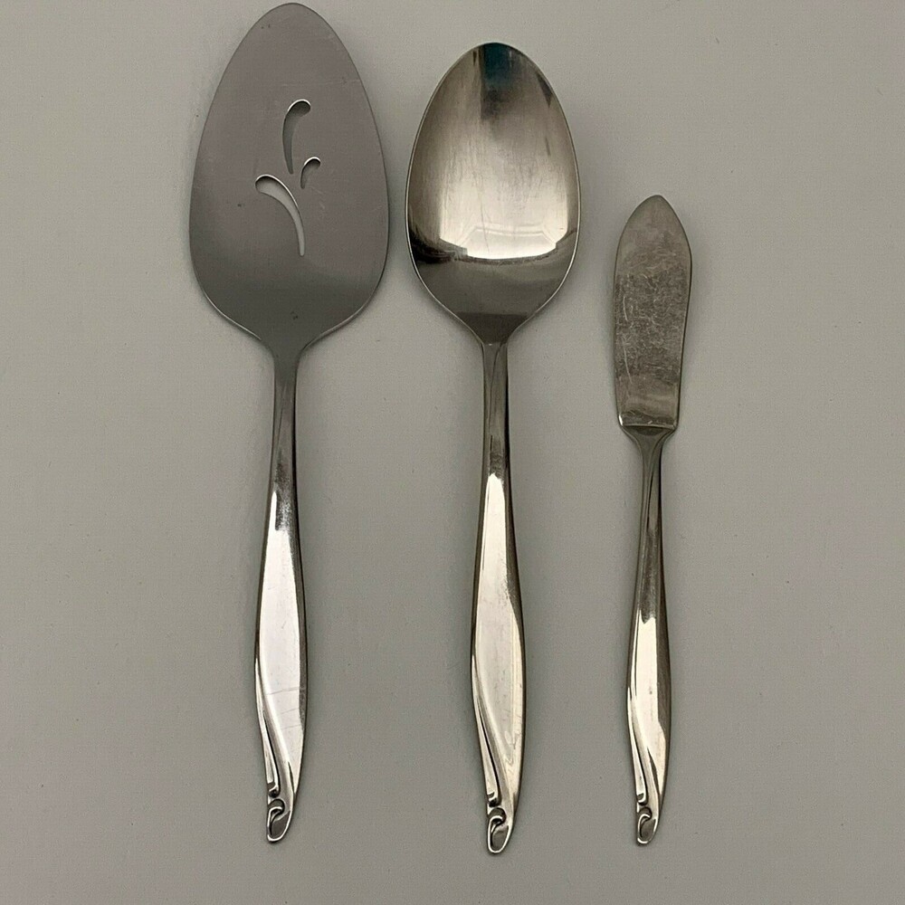 Wm. A. Rogers Oneida Surf Club Stainless Serving Spoon Pie Server Butter Knife